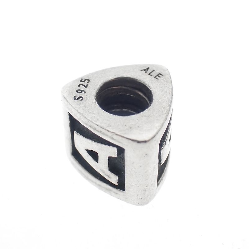 Image 5 of Pandora charm; Silver; Letter charm A