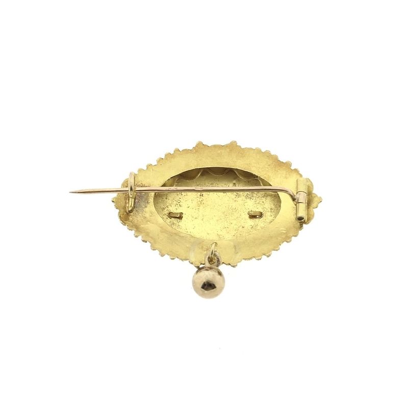 Image 3 of Antique gold brooch of a hat bell