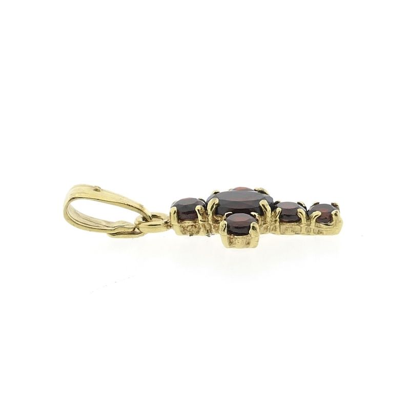 Image 4 of Gold cross pendant with garnet stones