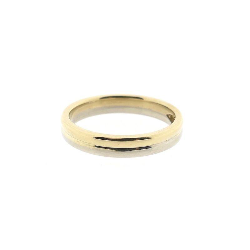Image 4 of Two-tone gold ring with diamond; 0.03 ct.