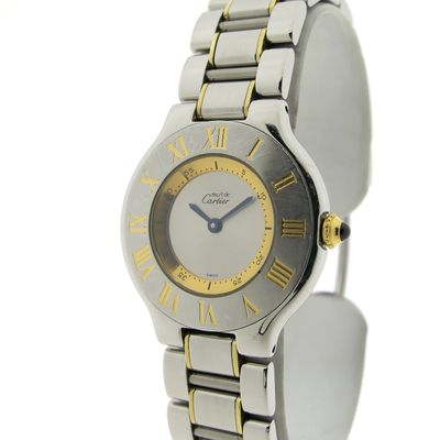 Image 2 of Cartier Must 21; Goud/stalen dames horloge