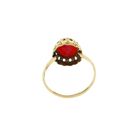 Afbeelding 6 van 8 karaat ring met bloedkoraal 