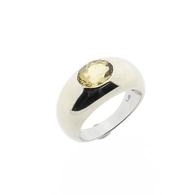 Image 1 of 18 carat white gold ring with citrine