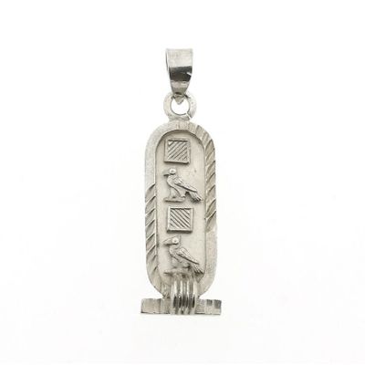 Silver pendant of an Egyptian cartouche Image 1 of Silver pendant of an Egyptian cartouche