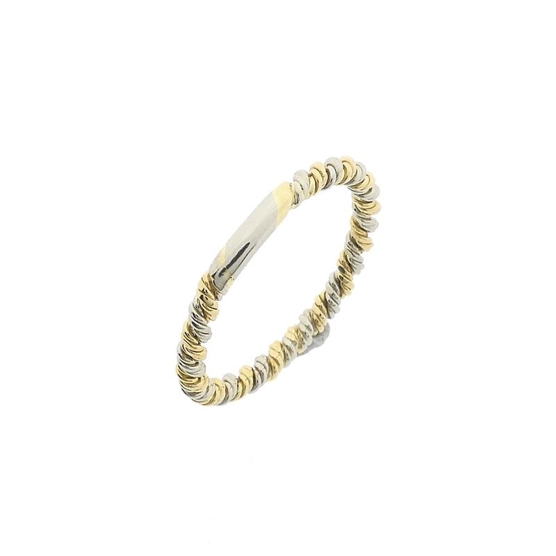 Image 1 of Two-tone gold twisted sliding ring