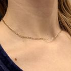 Image 7 of Gold navy/gourmet link necklace | 40.5 cm