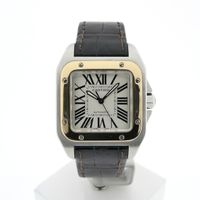 Cartier Santos 100 'Medium' Automatic 2878; 18k rose gold/steel watch