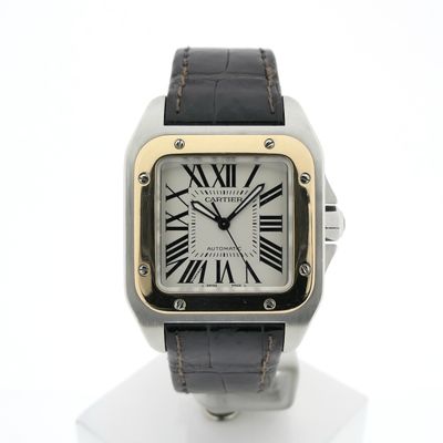 Image 1 of Cartier Santos 100 'Medium' Automatic 2878; 18k rose gold/steel watch
