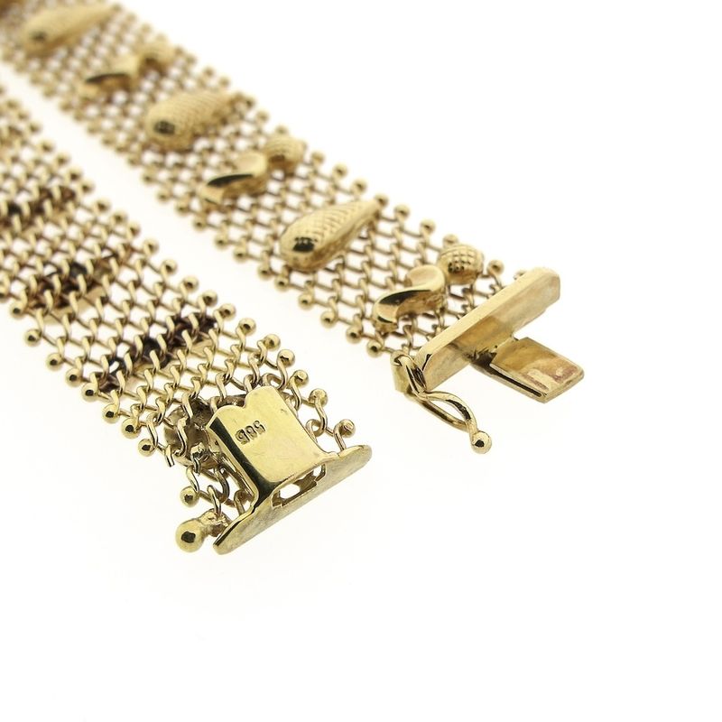 Image 5 of Gold gallery wire link bracelet