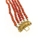 Image 6 of Antique necklace with blood coral and gold cap bell.
