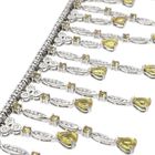 Image 5 of White gold necklace with yellow sapphire and diamonds; Approx. 2.00 ct.