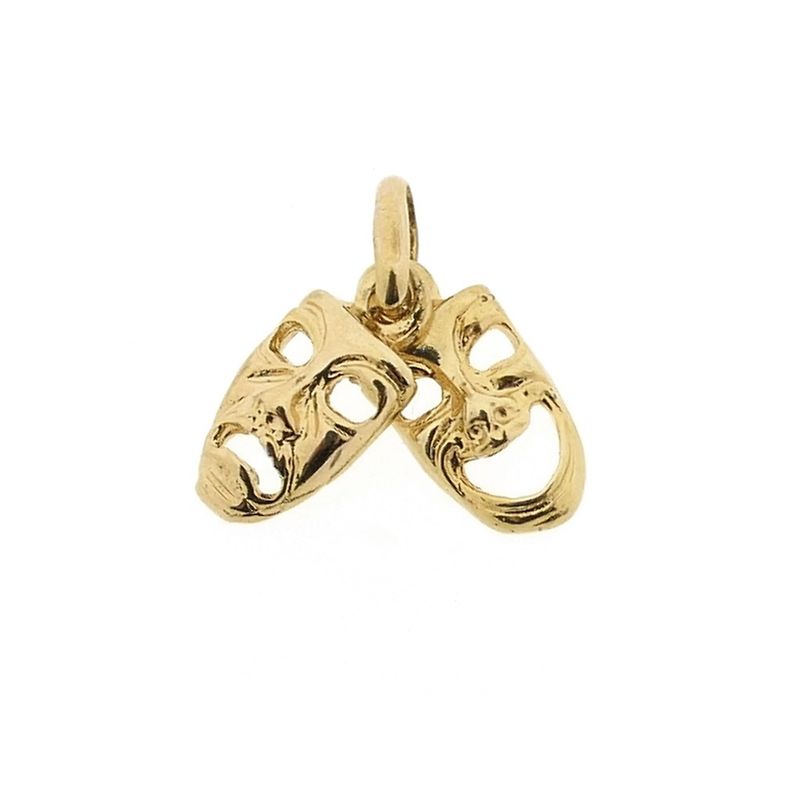 Image 1 of 9 ct. Comedy and tragedy mask pendant/charm