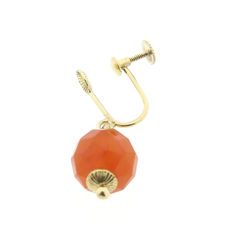 Image 10 of Vintage gold earrings with carnelian