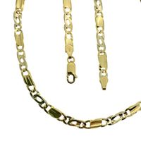 Two-tone gold link chain | 50 cm