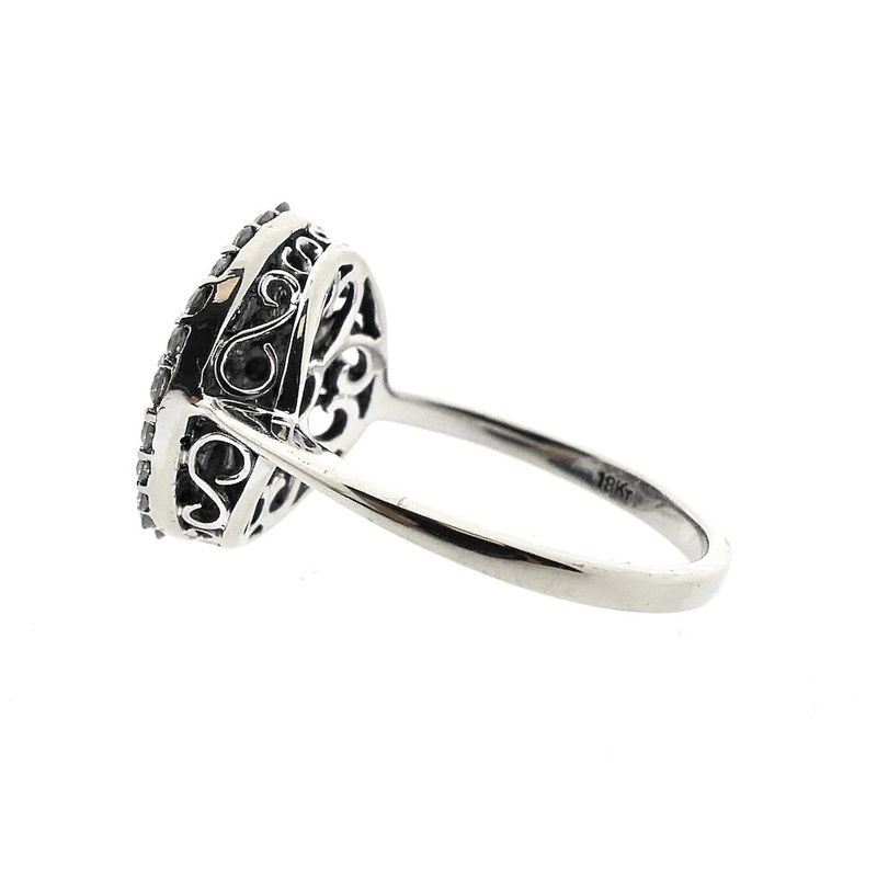 Image 9 of 18-karat white gold vintage cocktail ring with 1.96 ct. diamonds.