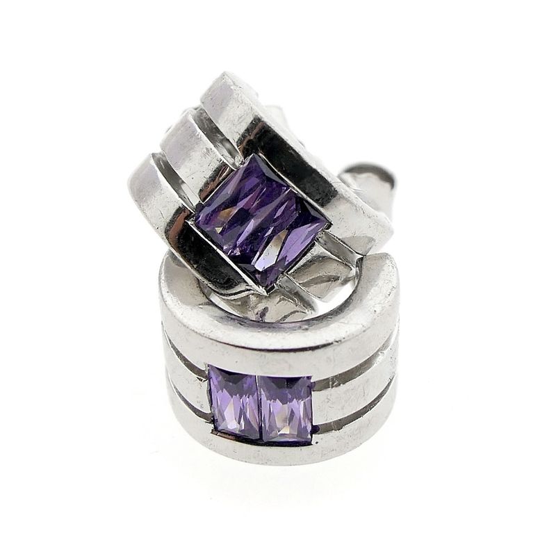 Image 6 of ZINZI silver half-round stud earrings; Ø 10 mm