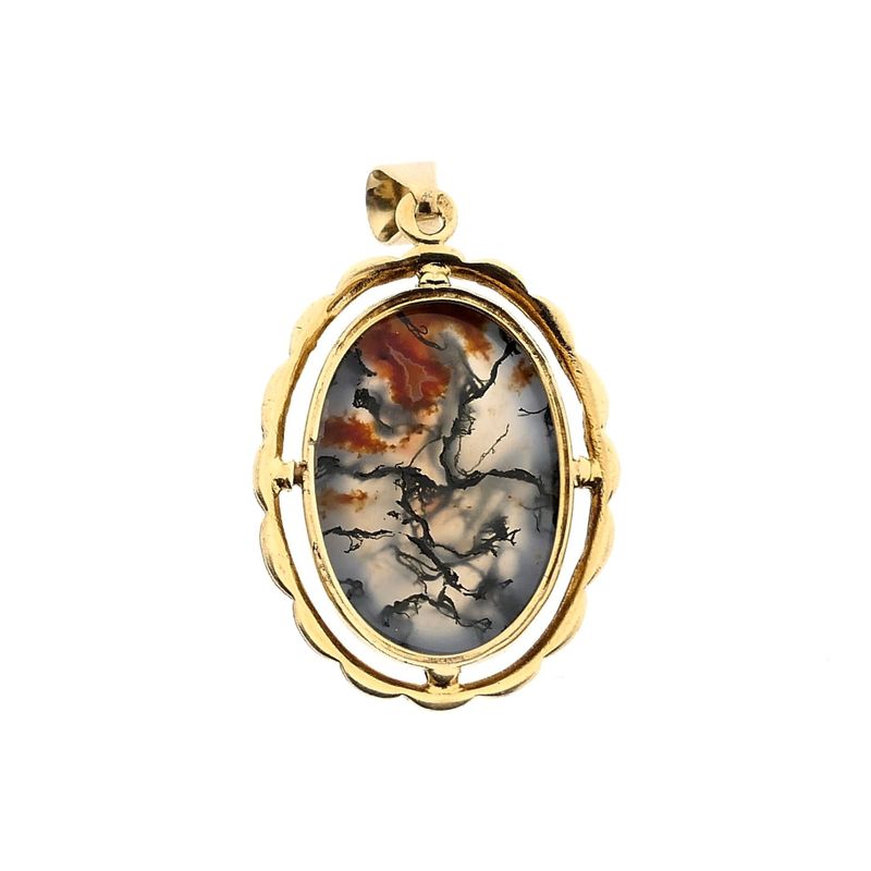 Afbeelding 5 van Gouden hanger met mosagaat
