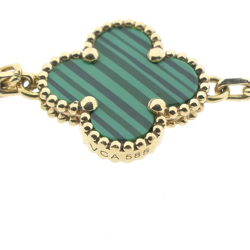 Image 9 of Gold four-leaf clover anchor link bracelet | 16.5 cm - 18.5 cm