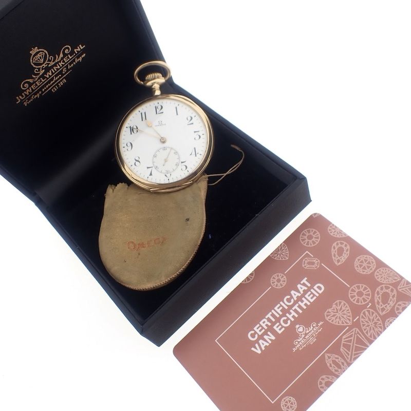 Image 10 of Omega; Antique 18k gold pocket watch