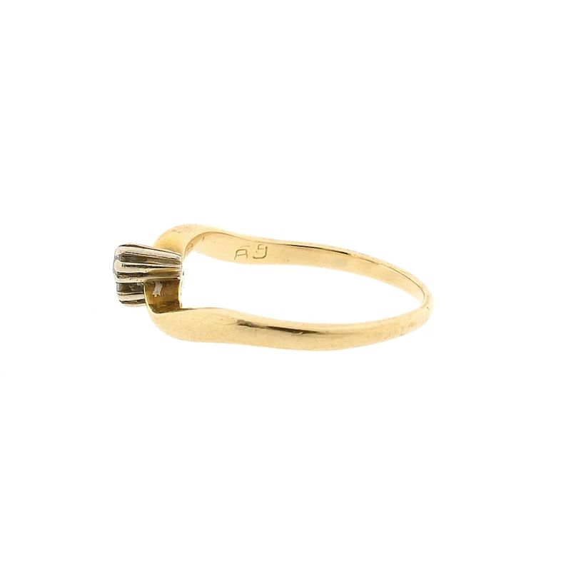 Image 7 of Gold toi et moi ring with diamonds; 0.03 ct.