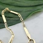 Image 3 of Gold closed Figaro link bracelet | 18.5 cm