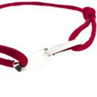 Image 4 of Forever Knots® Handmade Bordeaux Satin Bracelet with Silver Link