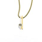 Image 5 of Two-tone gold necklace with fixed pendant and diamond; 0.10 ct.