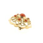 Image 7 of Vintage gold entourage brooch with red coral