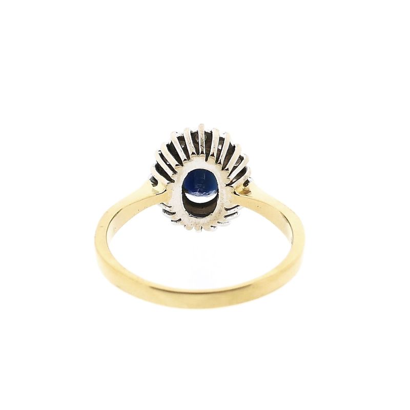Image 4 of Gold Ring with Sapphire and Diamonds; 0.24 ct.