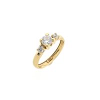Vintage gold engagement ring with zirconia