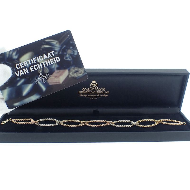 Image 4 of Tricolor gold coarse anchor link bracelet