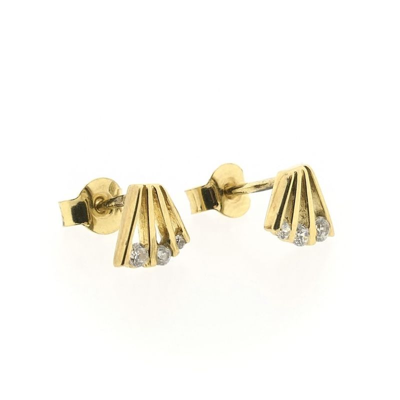 Image 4 of Gold stud earrings with zirconia