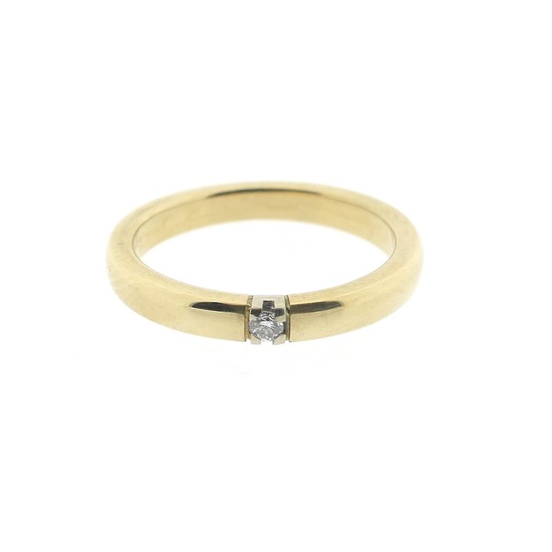 Image 3 of Gold (wedding) ring with diamond; 0.035 ct.