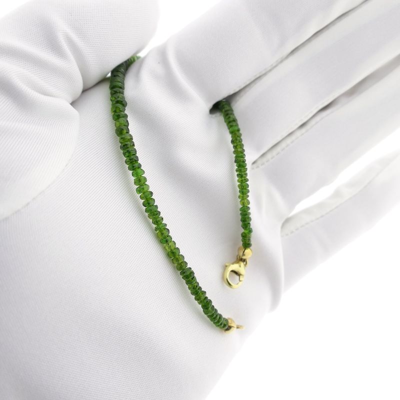 Image 9 of Peridot beaded bracelet with gold clasp | 20.5 cm
