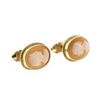 Image 6 of Gold stud earrings with cameo