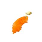 Image 9 of Gold Pendant with Carved Carnelian Fish; 14 Karat
