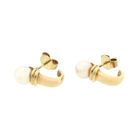 Image 4 of Gold stud earrings with pearl