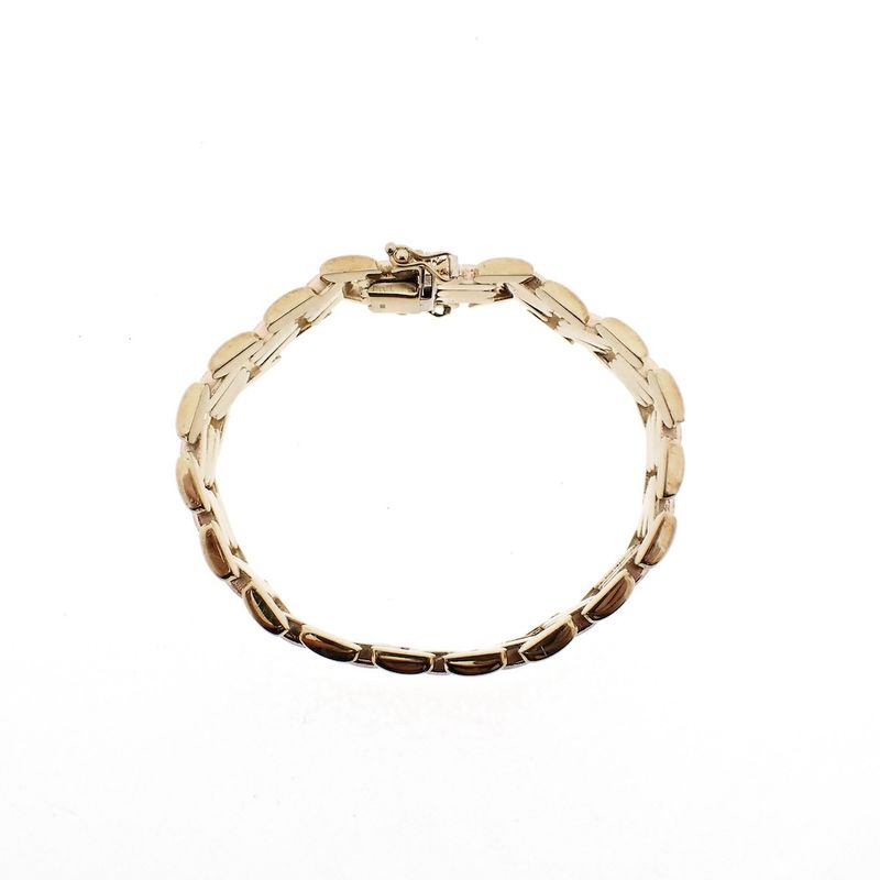 Image 8 of Vintage two-tone gold wide link bracelet