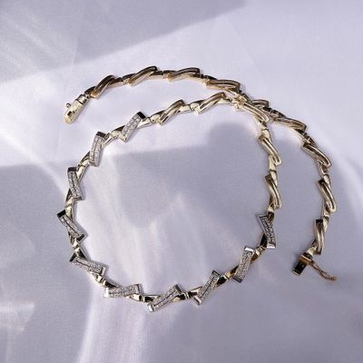 Image 2 of Two-tone gold necklace with zirconia