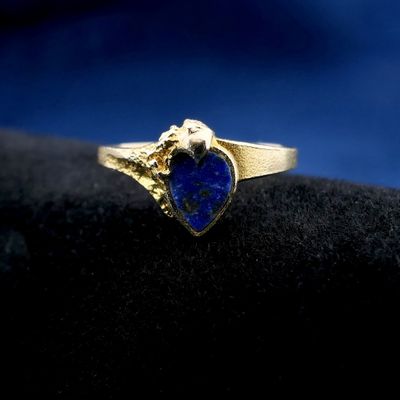 Image 2 of Gold Lapponia Ganesa ring with Lapis Lazuli | Vintage