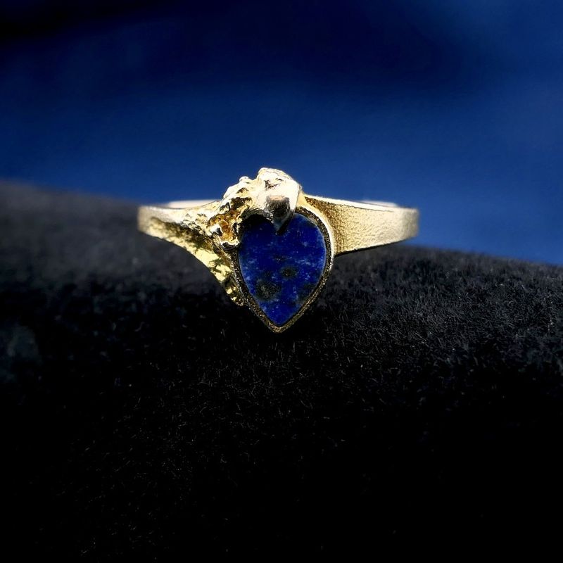 Image 2 of Gold Lapponia Ganesa ring with Lapis Lazuli | Vintage