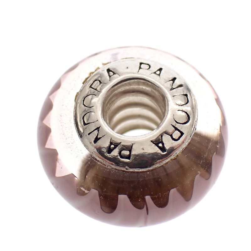 Image 4 of Pandora charm; Silver; Pink Zig Zag