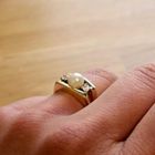 Image 7 of Gold ring with pearl and zirconia