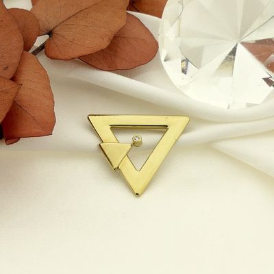 Golden fantasy brooch with diamond | 0.02 ct. Image 2 of Golden fantasy brooch with diamond | 0.02 ct.