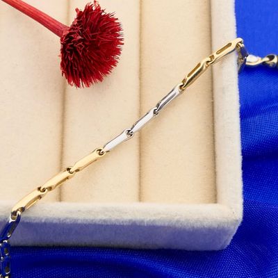 Image 2 of Bicolor Gold Fantasy Link Bracelet