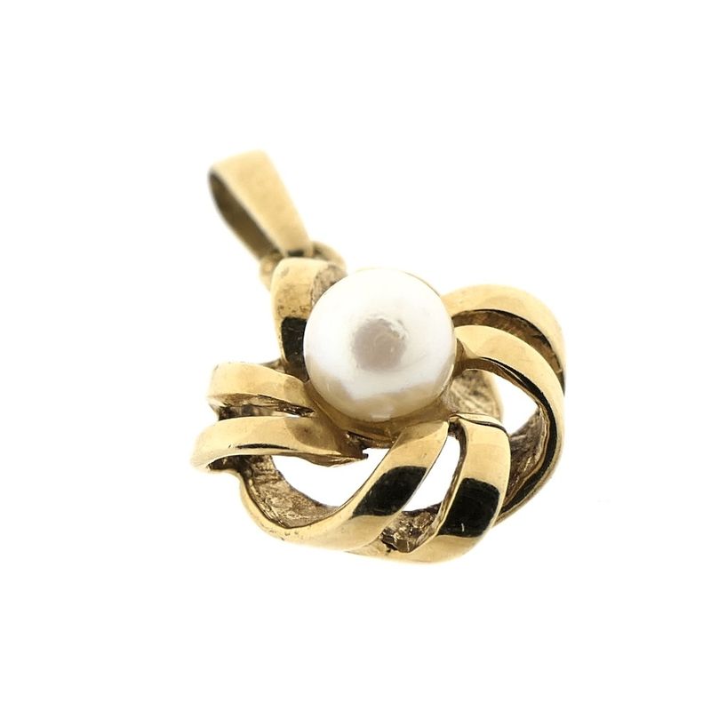 Image 3 of Vintage gold pendant with cultured pearl.
