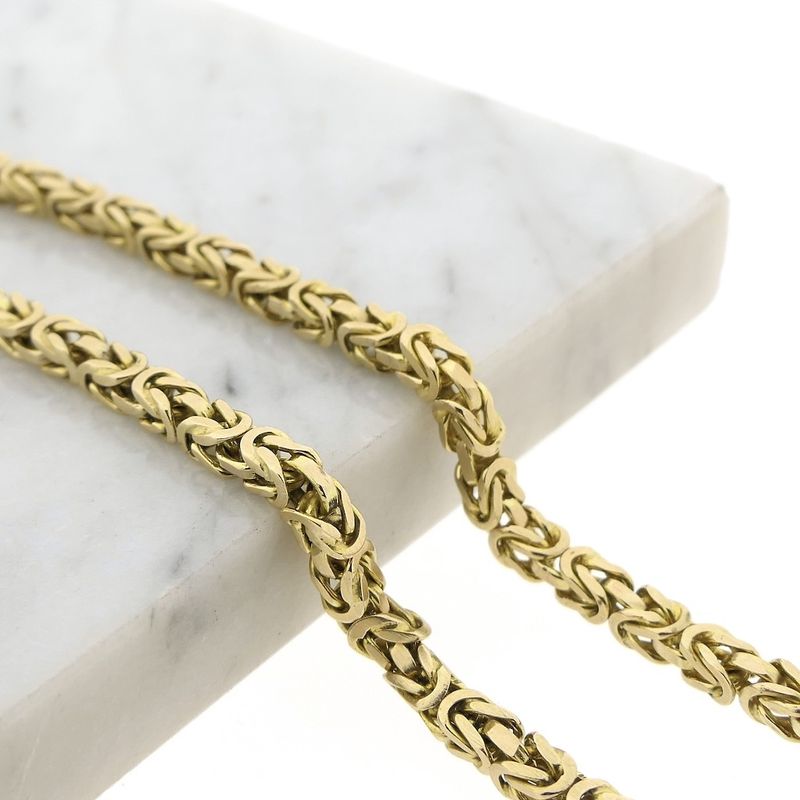 Image 4 of Gold square king chain | 58 cm