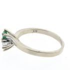 Image 4 of White gold ring with emerald and diamond | Toi et moi