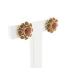 Image 4 of Gold stud earrings with red coral