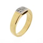 Image 1 of Gold pavé ring set with diamonds; 0.12 ct.